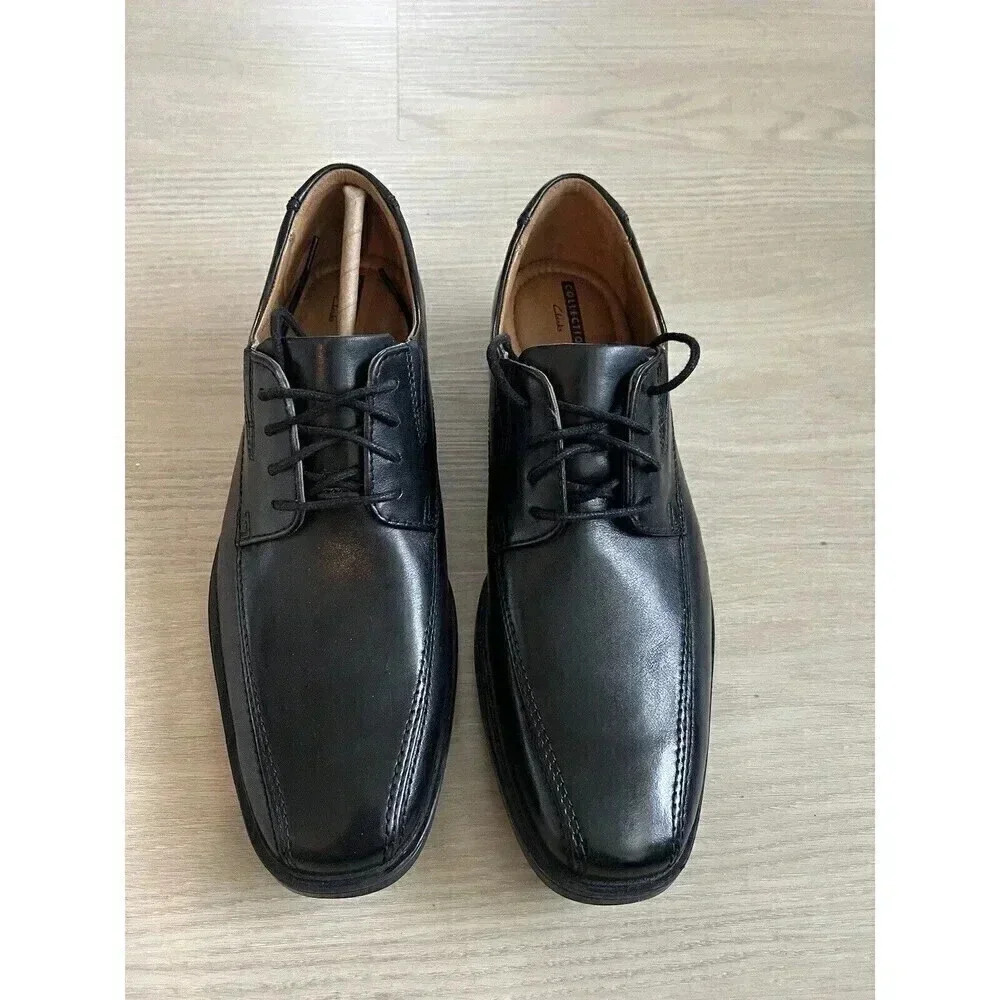 NEW Clarks Comfort Men’sTilden Walk Black Leather Lace Up Oxfords Size 7.5 M - Picture 3 of 9